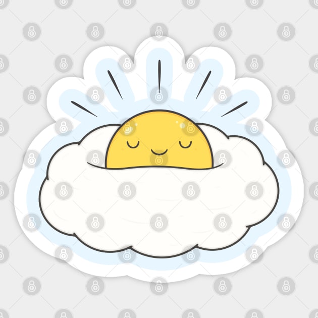 Egg Cloud - Sunny Side Up Sticker by kimvervuurt